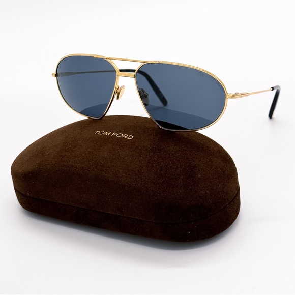 NEW TOM FORD BRADFORD TF771 30A UNISEX SUNGLASSES FT0771/S GOLD GREY EYEWEAR - Picture 1 of 8